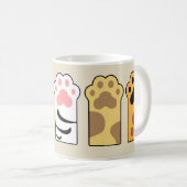 猫がカラフル足を踏む コーヒーマグカップ (正面右)