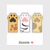 猫がカラフル足を踏む シール (シート)