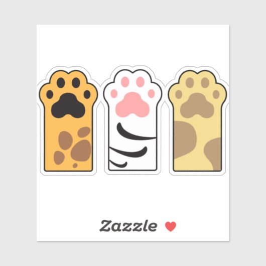 猫がカラフル足を踏む シール (シート)