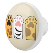 猫がカラフル足を踏む セラミックノブ (右)
