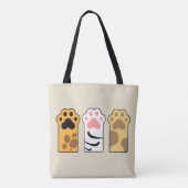 猫がカラフル足を踏む トートバッグ (裏面)