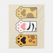 猫がカラフル足を踏む フリースブランケット (正面)