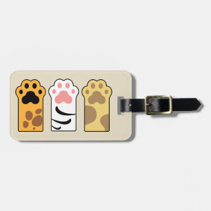 猫がカラフル足を踏む ラゲッジタグ