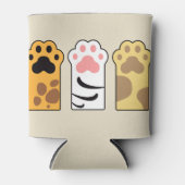 猫がカラフル足を踏む 缶クーラー (正面)