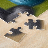 猫がガーデンのブーツを履くフローラ ジグソーパズル (側面)