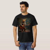 猫がギターを弾く。 Tシャツ (正面フル)