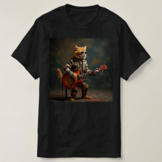 猫がギターを弾く。 Tシャツ
