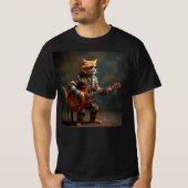 猫がギターを弾く。 Tシャツ (正面)