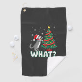 猫がクリスマスツリーを倒す面白い猫 Xma ゴルフタオル (インサイチュ)