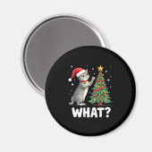 猫がクリスマスツリーを倒す 何が面白いの? 猫のXmas マグネット (正面/裏面)