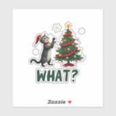猫がクリスマスツリーを倒す 何してるの? 猫 クリスマス シール (シート)