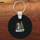 猫がクリスマスツリーを倒す 猫のXmas キーホルダー (正面)