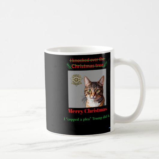 猫がクリスマスツリーを叩く コーヒーマグカップ (右)