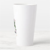 猫がクリスマスツリーを登って飾り付け カフェラテマグ (正面)