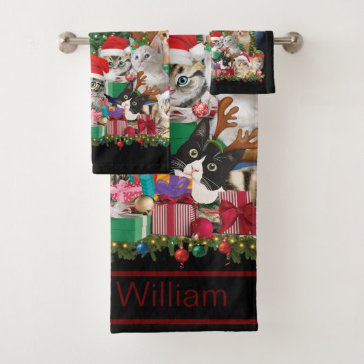 猫がクリスマス気分に バスタオルセット (インサイチュ)