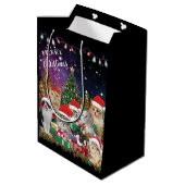 猫がクリスマス気分に ミディアムペーパーバッグ (裏面アングル)