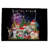 猫がクリスマス気分に ラージペーパーバッグ (裏面)
