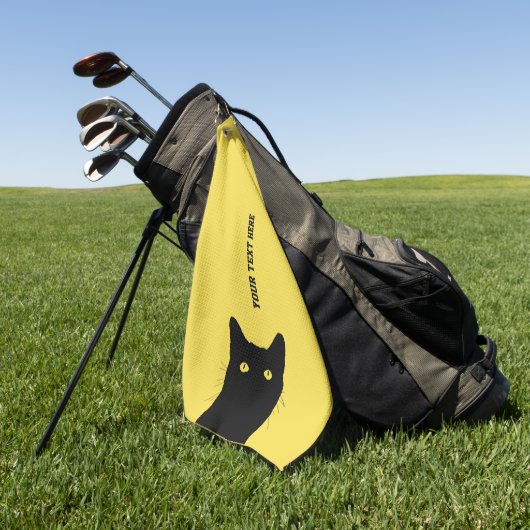 猫がクリック色を選カスタムぶ ゴルフタオル (グリーン)