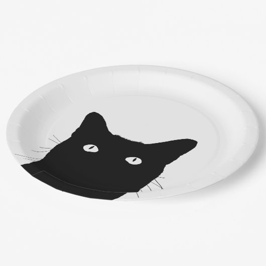 猫がクリック色を選カスタム択 ペーパープレート (アングル)