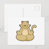 猫がクロスレッグのヨガストレッチングエクササイズで ポストカード (正面/裏面)