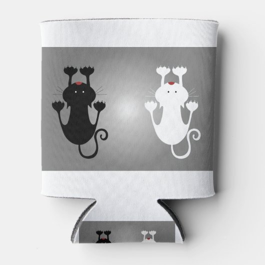 猫がクーガーを子猫にする白猫 缶クーラー (正面)