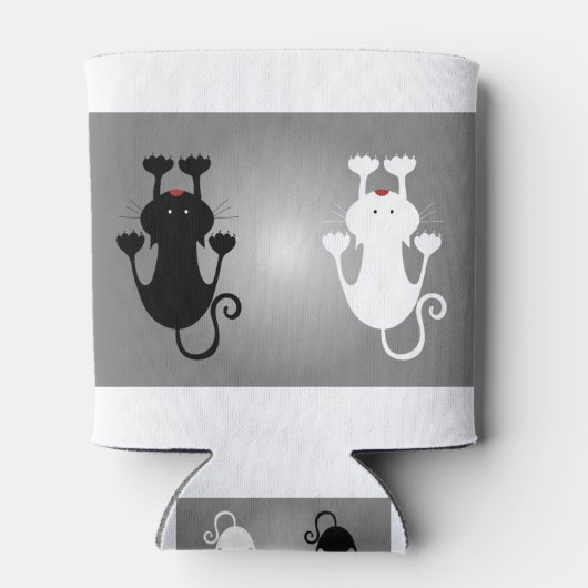 猫がクーガーを子猫にする白猫 缶クーラー (裏面)