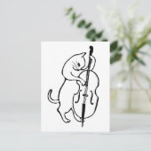 猫がコントラバスを弾く ポストカード (スタンド正面)