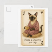 猫がコーヒーを飲んでいる ポストカード (正面/裏面)