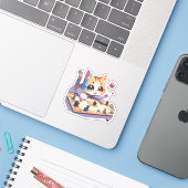 猫がサイコロを投げるテーブルゲーム シール (ノートパソコンとiPhone)