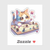 猫がサイコロを投げるボードゲーム シール (シート)