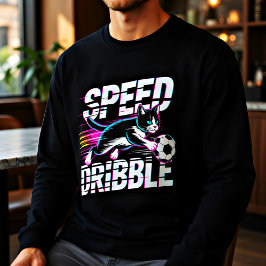猫がサッカーで遊ぶ面白いデザイン - 子供やティーンへのギフト トライブレンドTシャツ