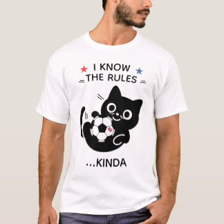 猫がサッカーUSA Tシャツ ルールはだいたい知ってる