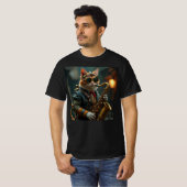 猫がサックスを演奏中。 Tシャツ (正面フル)