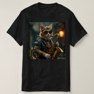 猫がサックスを演奏中。 Tシャツ