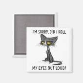 猫がサルカ転がを目の当たりにしおもしろいた マグネット (正面/裏面)