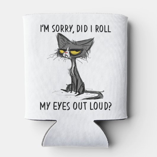 猫がサルカ転がを目の当たりにしおもしろいた 缶クーラー (裏面)