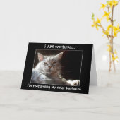 猫がサンシャインノートやグリーティングカードで昼寝をする カード (黄色い花)