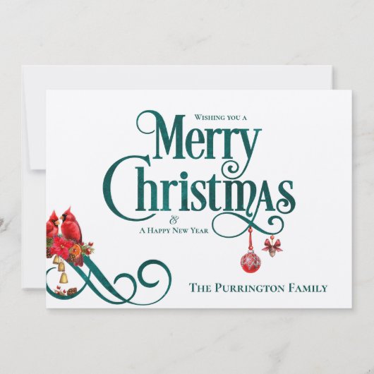 猫がサンタのクリスマスおもしろいの挨拶を小妖精や小人 カード (裏面)