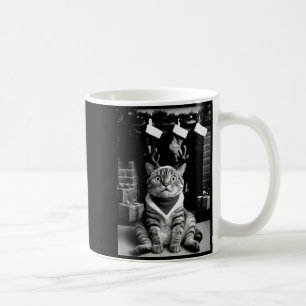 猫がセルフィーを撮る面白いクリスマスパジャマ H コーヒーマグカップ