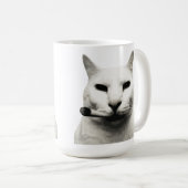 猫がタバコを吸ってる面白いネコのミーム コーヒーマグカップ (正面右)