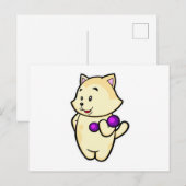 猫がダンベルを使った上腕二頭筋トレーニング中 ポストカード (正面/裏面)