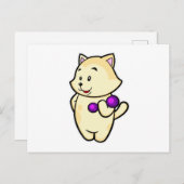 猫がダンベルを使った上腕二頭筋トレーニング ポストカード (正面/裏面)