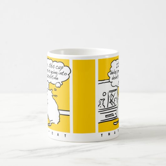 猫がテレビでサッカーの試合を見ている コーヒーマグカップ (中央)