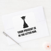 猫がトイレに居おもしろいる スクエアシール (封筒)