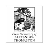 猫がトカゲをストーカーする図書室名 セルフインキングスタンプ (デザイン)