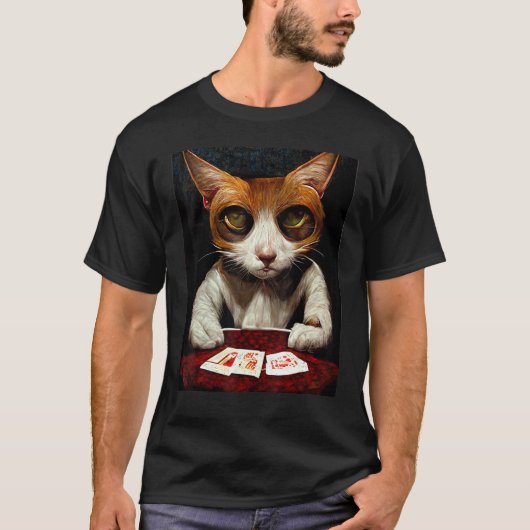 猫がトランプでポーカー2 Tシャツ (正面)