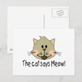 猫がニャーと言う ポストカード (正面/裏面)