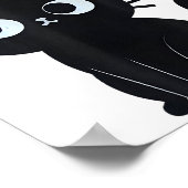 猫がノーと言う 面白い黒猫 ポスター (角)