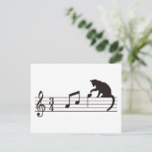 猫がノートで戯れる ポストカード (スタンド正面)