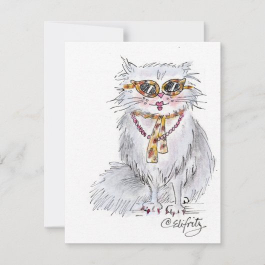 猫がパーティー ノートカード (正面)